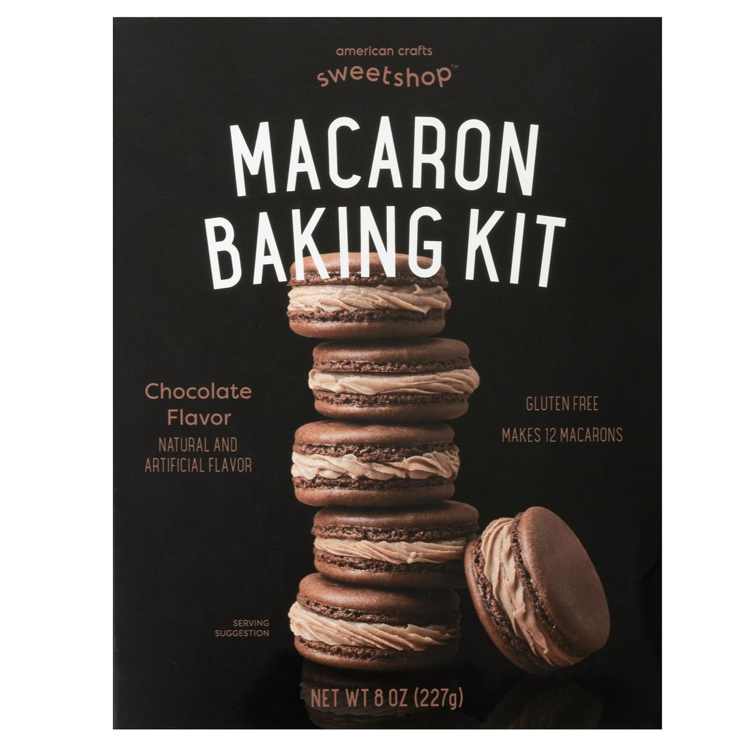 Sweetshop 8 oz Macaron Cookie Baking Mix, Chocolate, Gluten Free, makes 12 Macarons, Baking Kit, Bake Fresh Macarons, Cookie Mix, Homemade Macarons