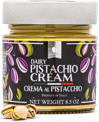 Gourmanity Dairy Pistachio Cream Spread, Perfect for Dubai Pistachio Chocolate Bar, Luxury Pistachio Butter Cream For Sweet And Savory Dishes, Ideal for Italian Recipes, 8.5 oz Jar