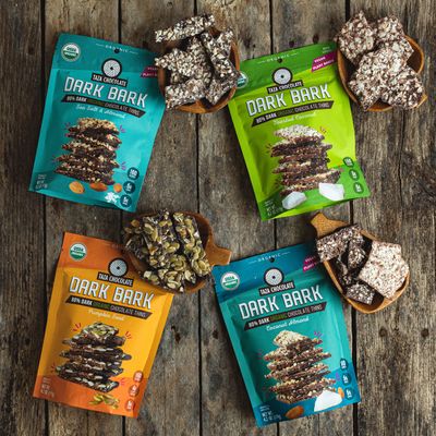 Taza Chocolate Organic Stone Ground 80% Dark Bark Snacking Thins, Toasted Coconut, 4.2 Ounce (Pack of 4)