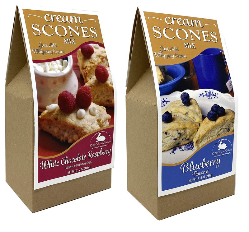 Rabbit Creek Scone Mix Variety Pack of 2 - Blueberry and White Chocolate Raspberry Cream Scone Mix