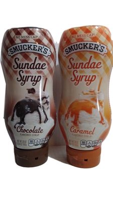Smucker&#39;s Sundae Syrup Chocolate &amp; Caramel Flavored Toppings, 20 oz, (Pack of 2)