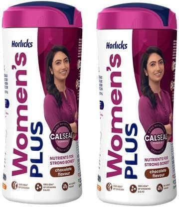 HORLICKS Womens Plus Calseal Chocolate Flavour 400 Gm Jar Pack of 2 (2 x 400 g)