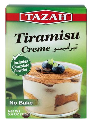 Tazah Tiramisu Mix 5.4oz (152g) Ready Mix - Quick &amp; Easy Authentic Italian Dessert, Rich Flavor, Includes Chocolate Powder, Perfect for Home Baking, Parties and Events