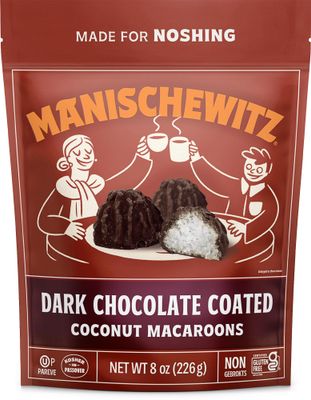 Manischewitz Dark Chocolate Coated Coconut Macaroons 8oz | Resealable Bag | Dairy Free, Gluten Free | Chcolate Macaroons Coated in Heavenly Dark Chocolate |Kosher (including Passover)