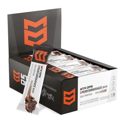 MTN OPS Triple Chocolate Mudslide Protein Bars, High Protein with Whey Isolate &amp; Whey Concentrate and Collagen, Low Sugar, Gluten Free, 10 Count