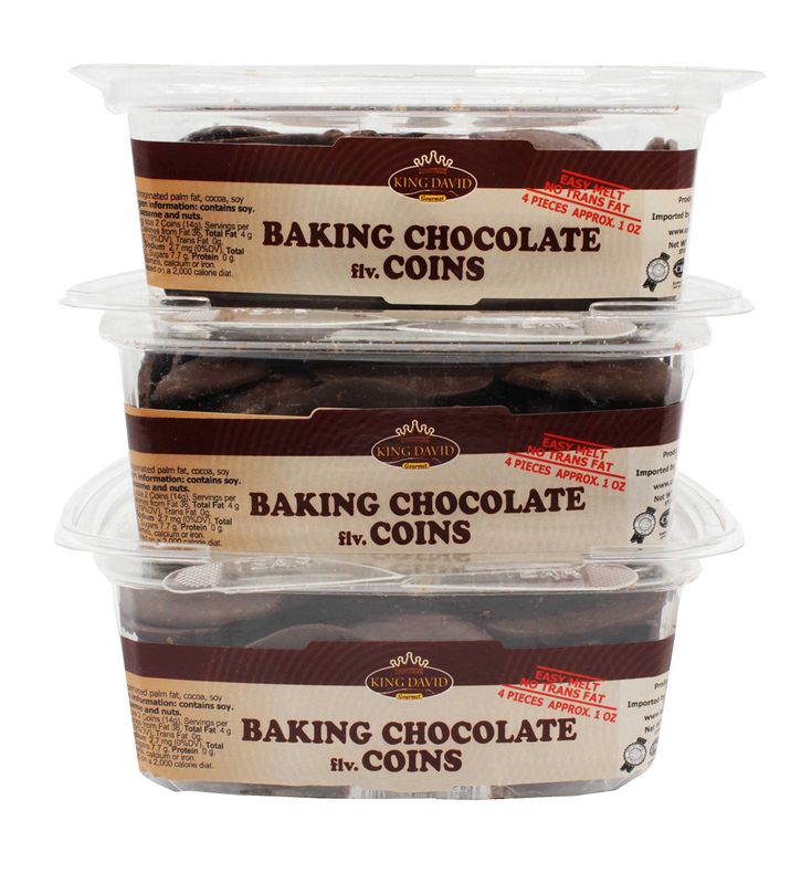 King David Kosher Easy Melt Non-dairy Baking Chocolate Coins 12.34-ounce Jars (Pack of 3)