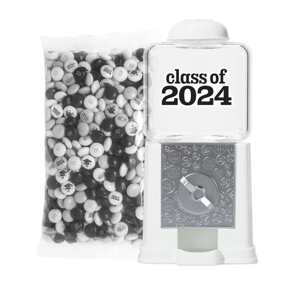 M&amp;M&#39;S Class of 2024 Dispenser, 1 lb of M&amp;M&#39;S Chocolate Candies Printed With Class of 2024, Grad Cap &amp; Diploma and Congrats Grad Icons, Sweet Gift to Celebrate the Graduate