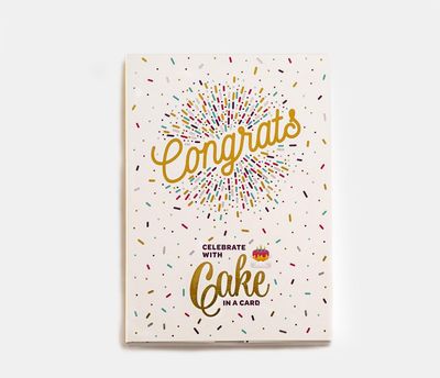 InstaCake Cards Congrats Let&#39;s Celebrate with Cake Card includes Single Serve Mug Cake Mix (Double-Chocolate)