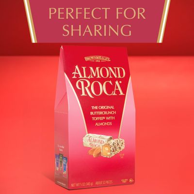 Brown & Haley ROCA Stand-Up Box - Chocolate Caramel Buttercrunch Toffee - Individually Wrapped Chocolate Candy - Gluten Free Kosher Candy - 5 oz Box