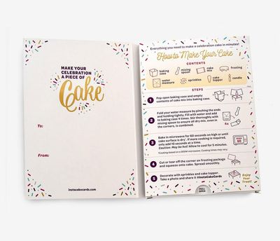 InstaCake Cards Congrats Let's Celebrate with Cake Card includes Single Serve Mug Cake Mix (Double-Chocolate)