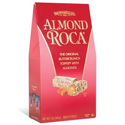 Brown &amp; Haley ROCA Stand-Up Box - Chocolate Caramel Buttercrunch Toffee - Individually Wrapped Chocolate Candy - Gluten Free Kosher Candy - 5 oz Box