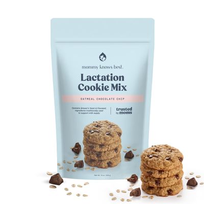 Mommy Knows Best Lactation Cookies Mix - Oatmeal Breastfeeding Cookie Supplement Support for Breast Milk Supply Increase with Flax Seed and Brewers Yeast (Chocolate Chip) 15oz