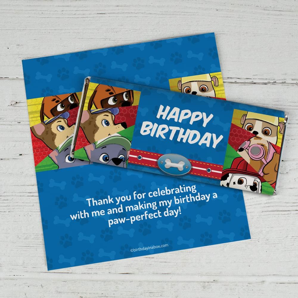 24ct Kid&#39;s Birthday Favors Wrappers for Chocolate Bars Party Supplies (24 Pack) - Paw Command Themed Party Decorations