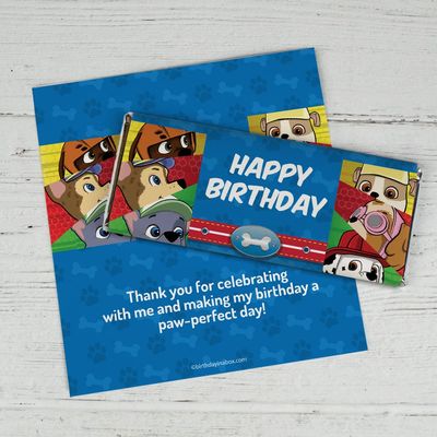 24ct Kid&#39;s Birthday Favors Wrappers for Chocolate Bars Party Supplies (24 Pack) - Paw Command Themed Party Decorations