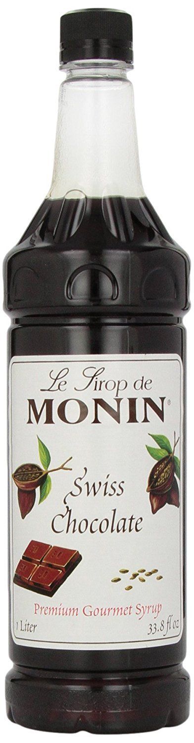 Monin Flavored Syrup, Swiss Chocolate, 33.8-Ounce Plastic Bottles (Pack of 4)