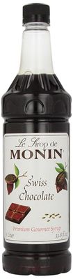 Monin Flavored Syrup, Swiss Chocolate, 33.8-Ounce Plastic Bottles (Pack of 4)
