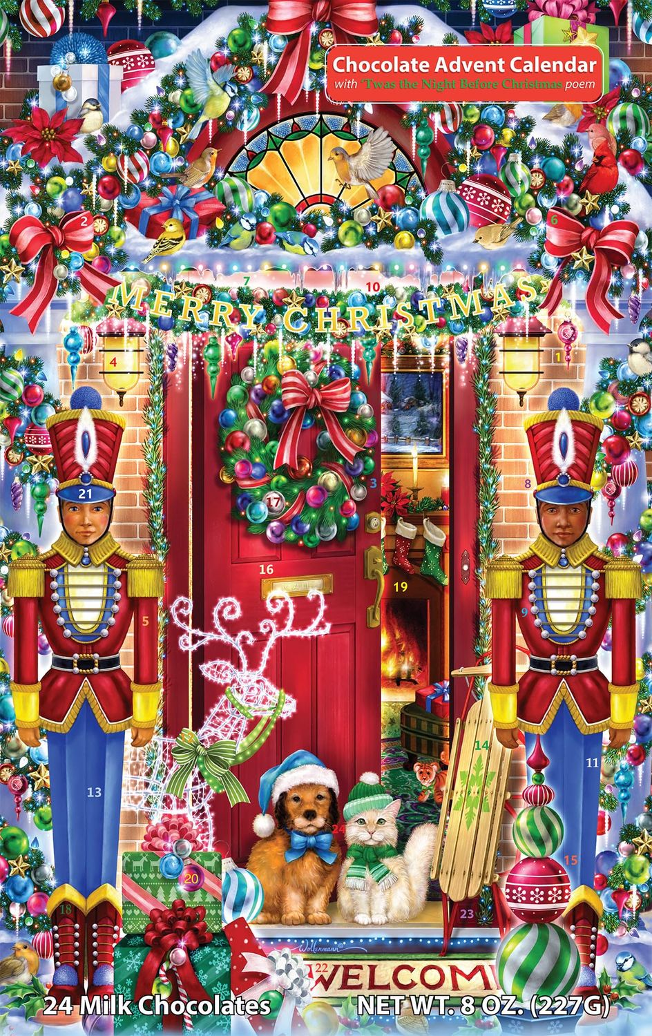 Christmas Welcome Chocolate Advent Calendar by Vermont Christmas Company - A Whopping 8 oz. of Delicious Milk Chocolate Individually Wrapped like Christmas Presents