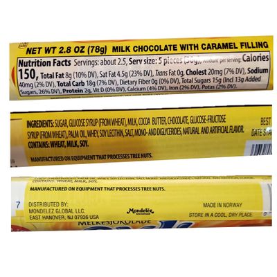 Freia Smil Caramel Filled Chocolate, 2.75 ounce (Pack of 3), Product of Norway