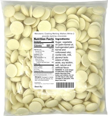 Merckens Coating Melting Wafers White melting chocolate, 2 pounds