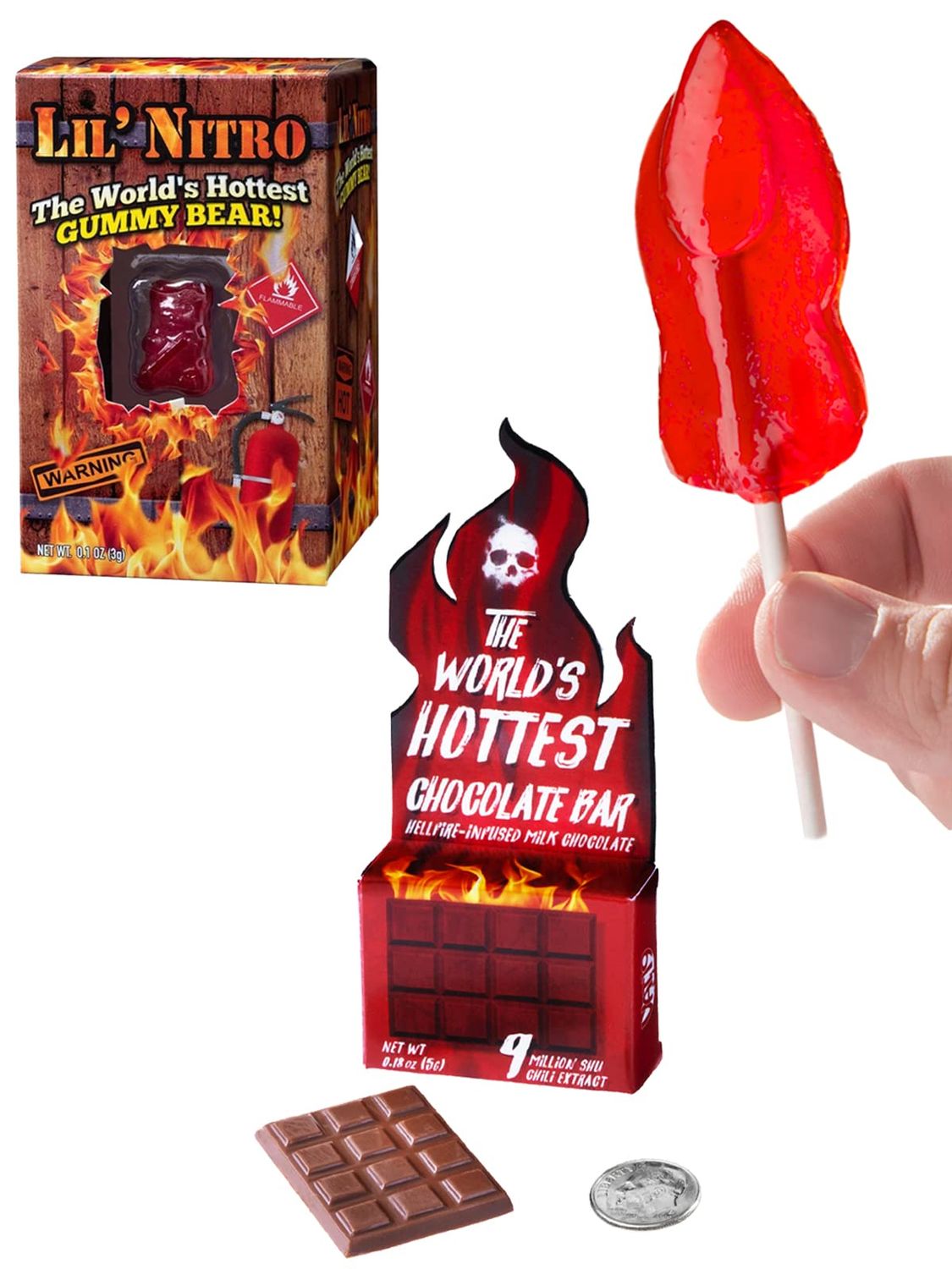 World&#39;s Hottest Candy Bundle: Toe of Satan, Lil Nitro, and World&#39;s Hottest Chocolate Bar