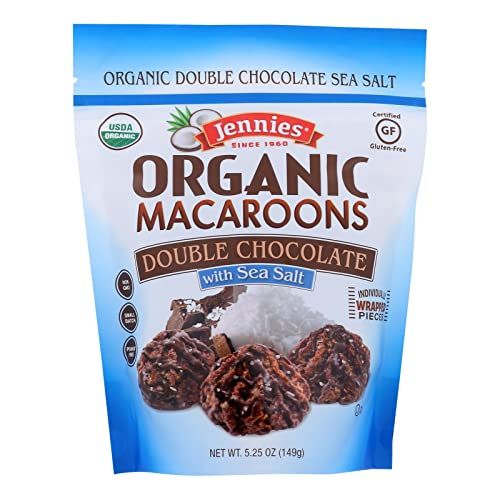 Jennies Organic Macaroons Double Chocolate with Sea Salt, Gluten Free, Non-GMO, Peanut Free, 5.25 Ounce (Pack of 6)