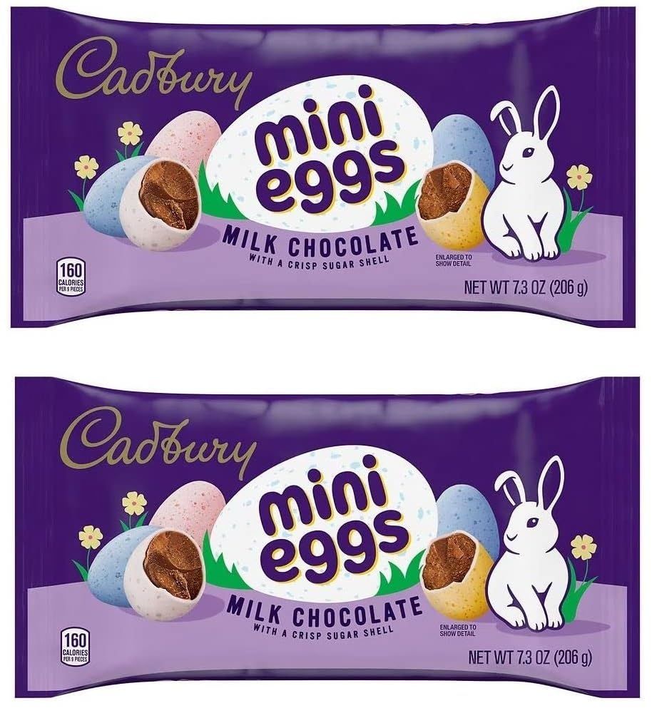 Cadbury Mini Eggs Milk Chocolate Easter Candy 9 oz Pack of 2 (160 count eggs)