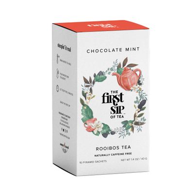 Chocolate Mint Rooibos, Tea Bags, Caffeine Free, Hot &amp; Iced Tea, Antioxidants - 16 Cups | The Spice Hut, First Sip Of Tea