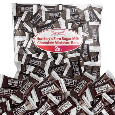 Zero Sugar Milk Chocolate Miniature Bars Candy Individually Wrapped Bulk Chocolate for Melt in Your Mouth Indulgence - Sugar Free Chocolate Candy Mini Bites for On the Go, 2lb Chocolate Bulk