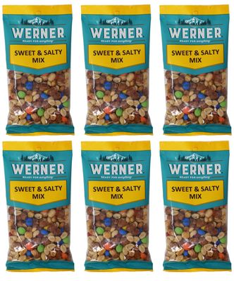Werner Sweet and Salty Trail Mix Individual Pack - Trail Mix Snack Packs, Trail Mix with Chocolate Buttons and Toffee Peanuts 5.5 Ounce (Pack of 6)