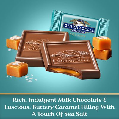 Ghirardelli Milk Chocolate Sea Salt Caramel Chocolate Squares, 5.3 Oz Bag (Pack of 6)
