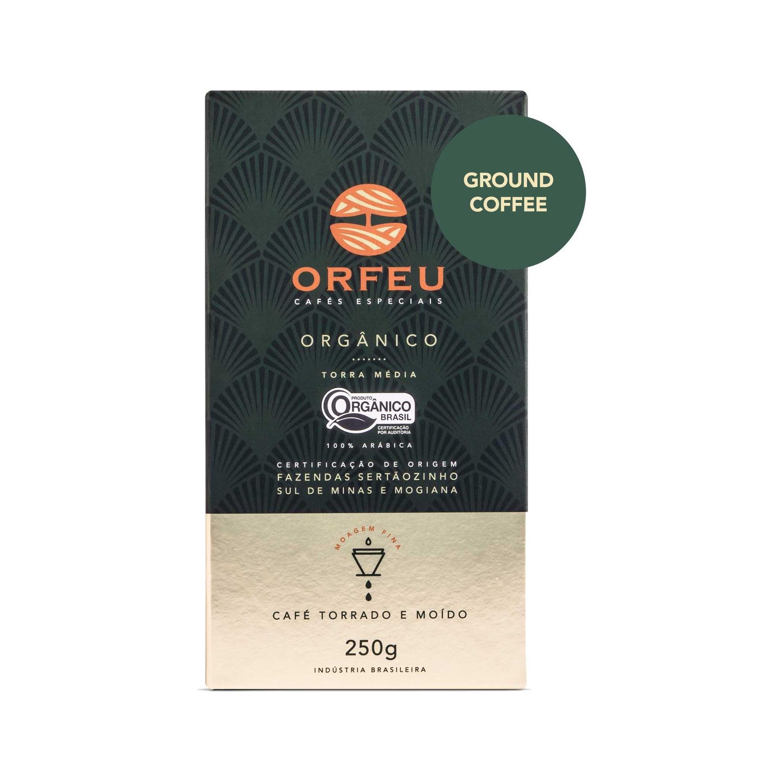 ORFEU - Special Ground Coffee - 100% Arabica, Roasted &amp; Ground, Medium Roast - Chocolate and Caramel Sensory Notes - Velvety, High Sweetness, Medium Acidity - Organic, 8.8 oz