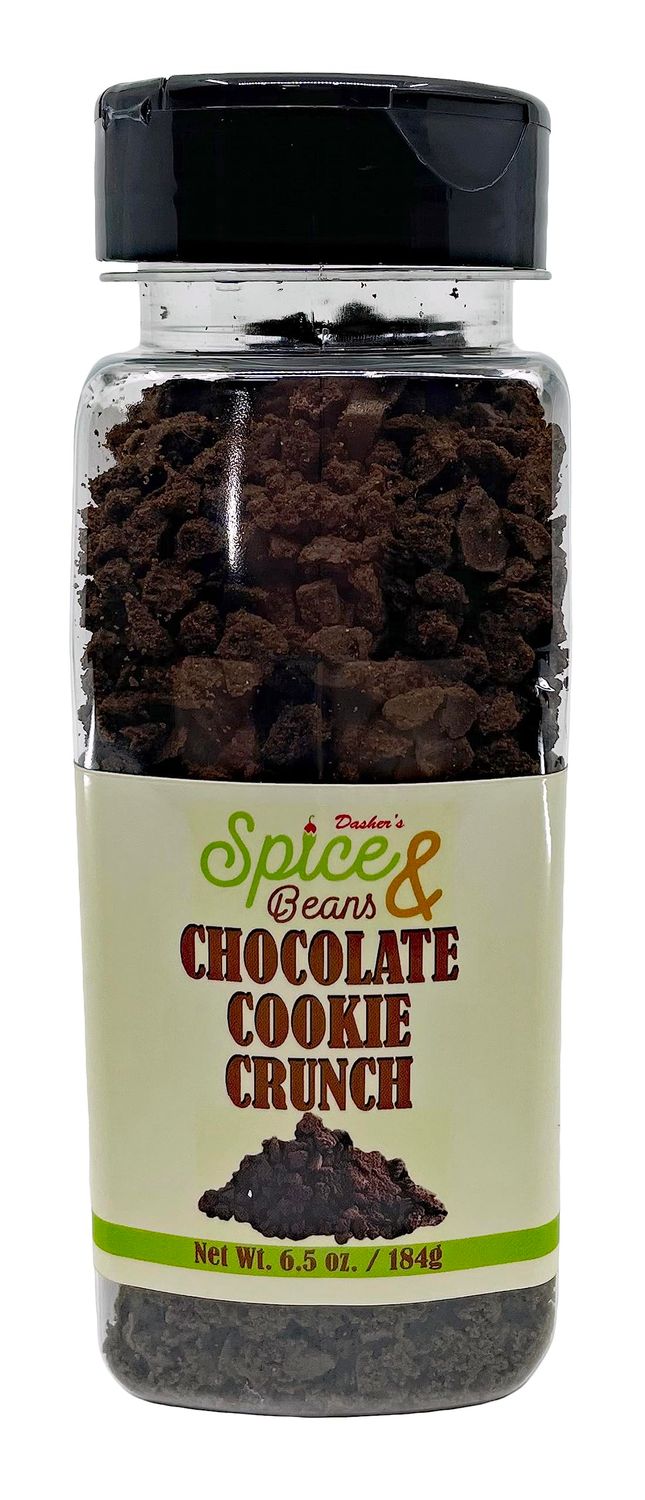 Chocolate Cookie Crunch Ice Cream Topping &amp; Cake Decoration 6.5 oz, by Dasher&#39;s Spice &amp; Beans