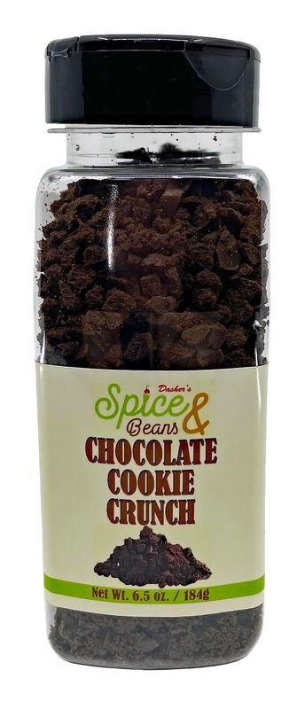 Chocolate Cookie Crunch Ice Cream Topping &amp; Cake Decoration 6.5 oz, by Dasher's Spice &amp; Beans