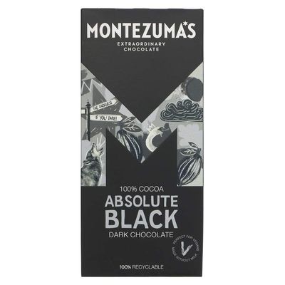 Montezuma&#39;s Dark Chocolate Absolute Black 100% Cocoa 90g (2 Pack)