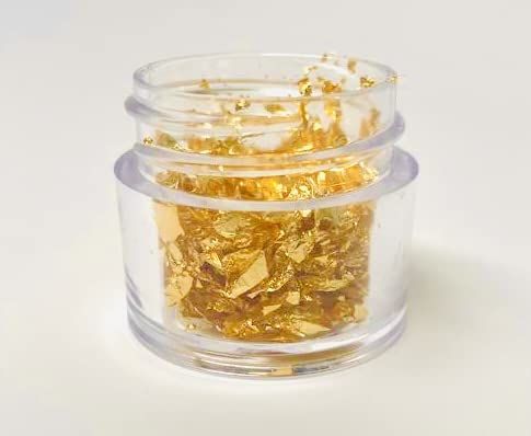24 Karat Edible Genuine Gold Leaf Flakes - 30mg - Imported from Italy - for cakes, cupcakes, chocolate, decorating, cake pops, candy and more