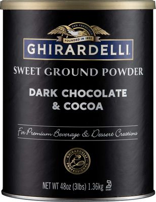 Ghirardelli Dark Chocolate &amp; Cocoa Sweet Ground Powder, 3 lb Can