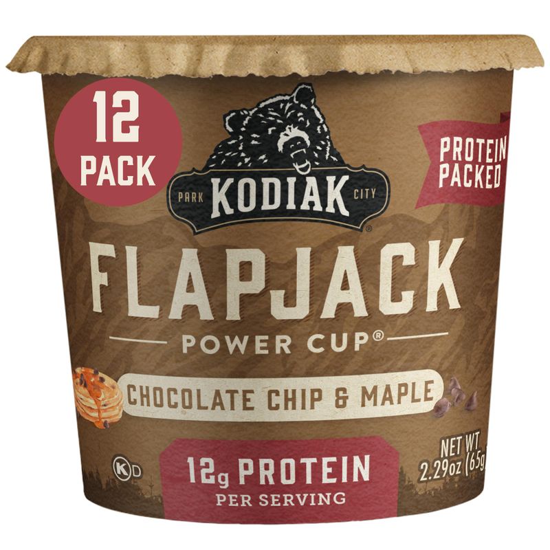 Kodiak Cakes Pancake On The Go, Chocolate Chip &amp; Maple, 2.29 Oz (Pack Of 12)
