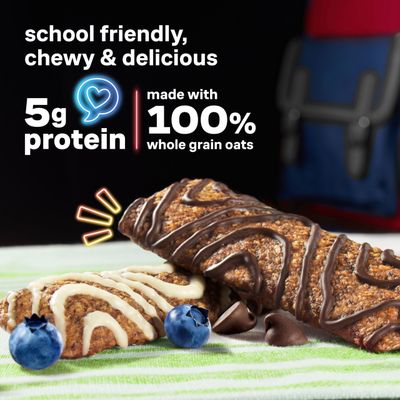 KIND Kids School Friendly Blueberry Muffin and Chocolate Chip Oat Bars Variety Pack, Tree Nut Free, Peanut Free, Gluten Free, Made With Whole Grain Oats, 5g Protein, 15 Count