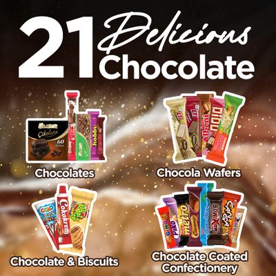 Ceres Gourmet International Chocolate Variety Box 21 Pcs, Full-Size Foreign Chocolates and Candies and Bars, Assorted Exotic Turkish Candy Snacks from Around The World (Midi)