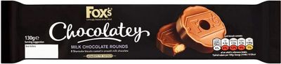 Fox&#39;s Biscuits Chocolatey Milk Chocolate Rounds, 130g