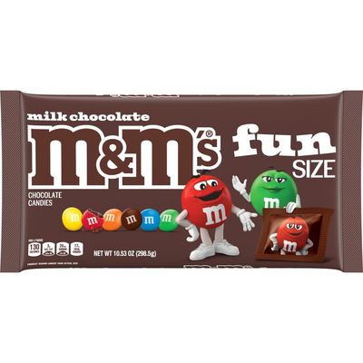 M&amp;M&#39;S Milk Chocolate Fun Size Candy Bag, 10.53oz Bulk Candy Bag