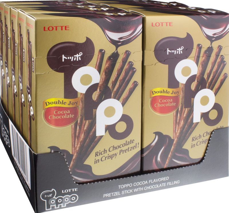 Lotte Toppo Cocoa Chocolate Pretzel, 1.41oz (Pack of 10)