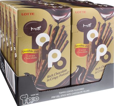 Lotte Toppo Cocoa Chocolate Pretzel, 1.41oz (Pack of 10)