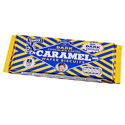 Tunnock&#39;s Dark Chocolate Caramel Wafers 8 Pack of 30g