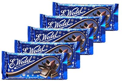 E. Wedel Classic Dark Chocolate 64% Cocoa, 90g / 3.17 ounce Dark Chocolate, Pack of 5