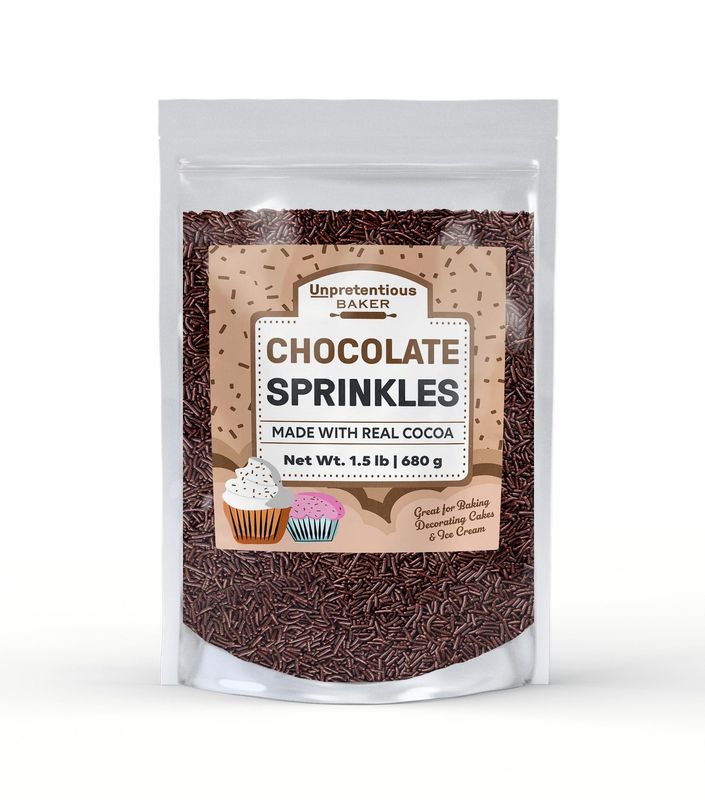 Chocolate Sprinkles, Made with real cocoa, Decorative Dessert Topping, Made in the USA (1.5 Lb)