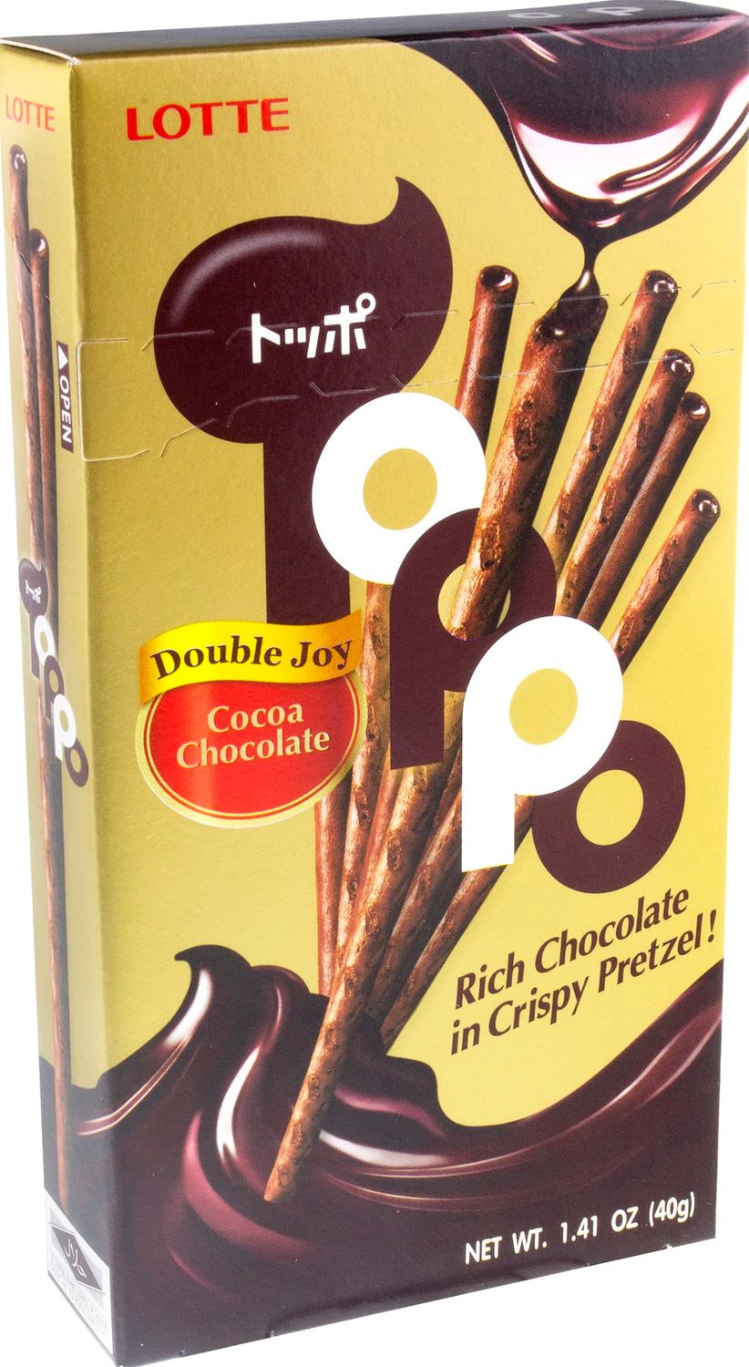Lotte Toppo Cocoa Chocolate Pretzel, 1.41oz (Pack of 10)