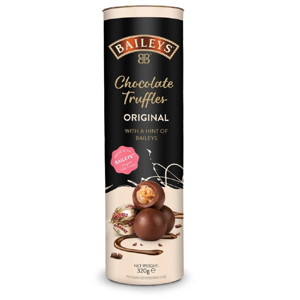 BAILEYS, Christmas Candy, Original Irish Cream, Non-Alcoholic Chocolate Truffles, Gift Tin, 6 Oz. Tin