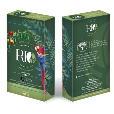 Rio Cafe de Brazil, Dark Roast Espresso Coffee, 40 Count Coffee Gourmet Pods, compatible with Nespresso System (Dark Chocolate-Roasted Nuts) (Imbuia Intensity 8)