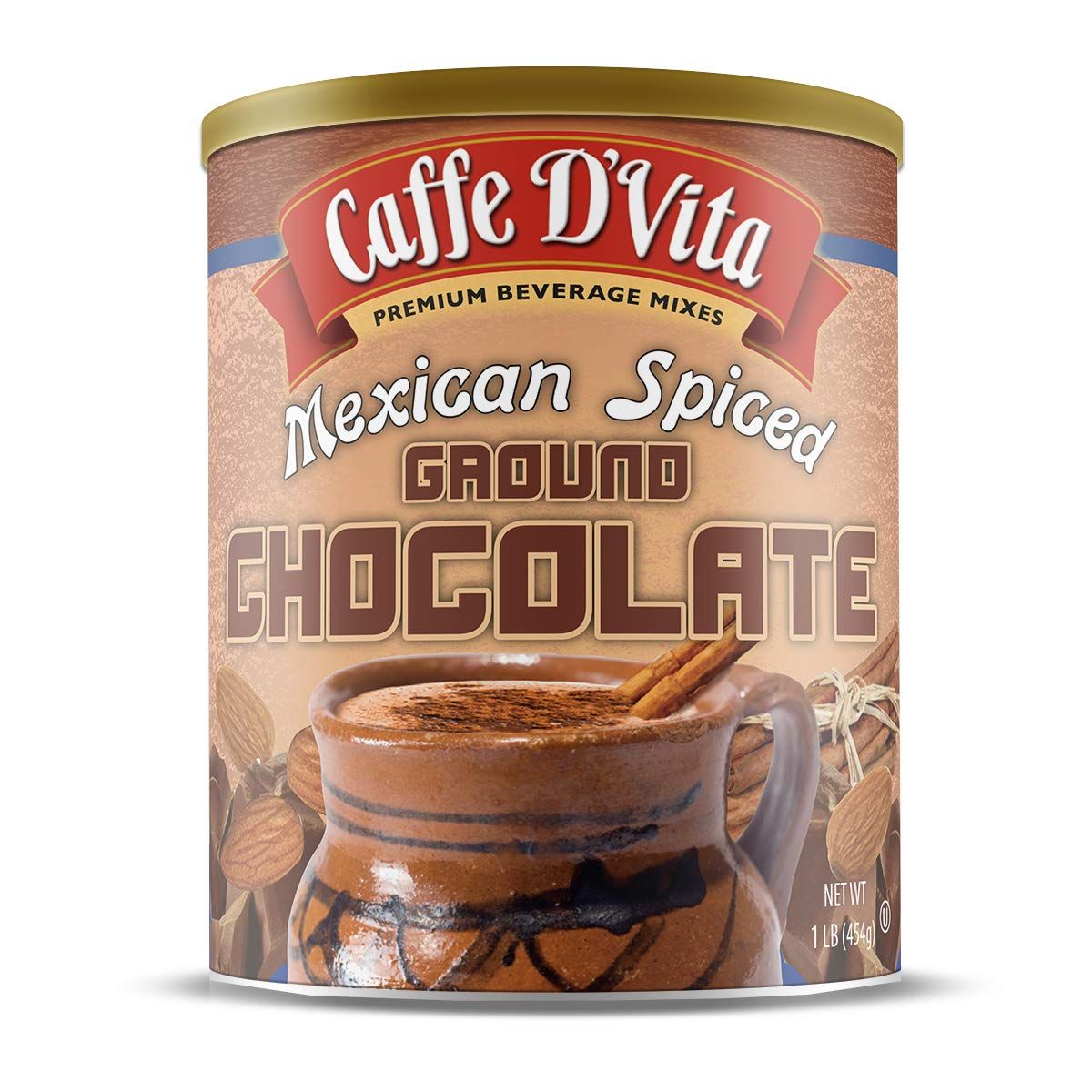 Caffe DVita Mexican Spiced Ground Chocolate 1 lb. can (16 oz.)